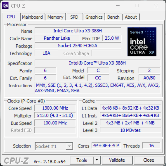 Intel Core Ultra X9 388H